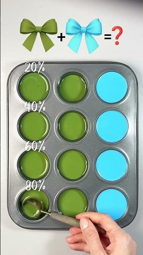 “Green and Aqua Color Blends – Four Unique Mixed Shades for Aesthetic Palettes” #colormixing