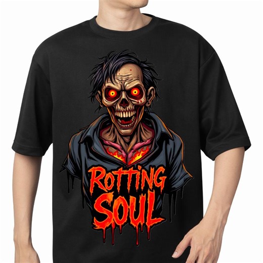 Creepy Zombie Bust-up: Fiery Halloween Digital Art (PNG) - Etsy