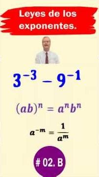 Laws of exponents: 3^(-3)-9^(-1)