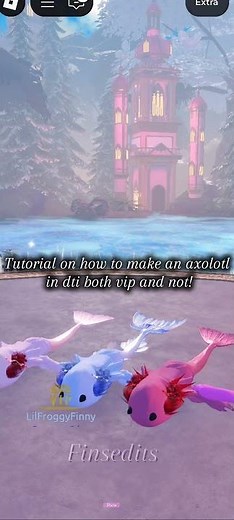 Tutorial on how to make an axolotl in dti for both vip and not! #dresstoimpress #roblox #axolotl