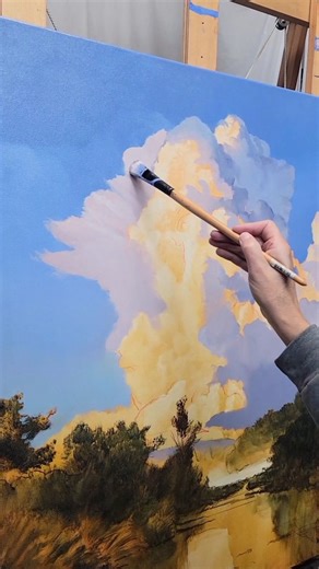 Layne Johnson // FINE ART | This is my first ‘handshake’ with this cloud. Just getting acquainted—finding my direction, blocking it in, letting it take shape. There’s... | Instagram