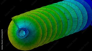 Mechanic simulation engineering - Finite element analysis of displacement and stress of screw conveyor