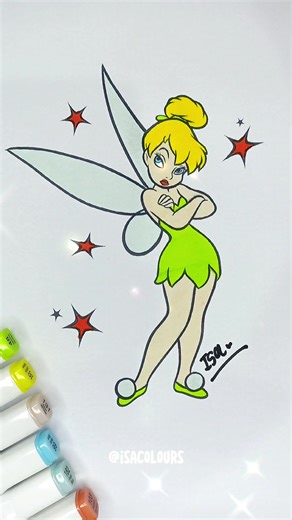 Tinker Bell ASMR ✨ #asmr #tinkerbell #colourwithme #coloringbook #satisfyingcoloring #coloring #colourtherepy #asmrcolors #livrodecolorir #therapytiktok #satisfying