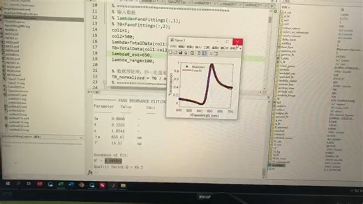 Matlab编写代码进行Fano共振自动拟合