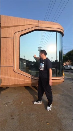 Wood color waterproof capsule house#capsulehouse #modularhouse #PrefabricatedHouse #mobilehouse