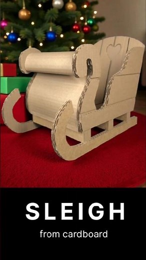 Santa Sleigh cardboard build — quick full overview#cardboardcrafts #santasleigh #sleighdecor