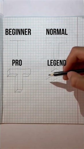👉 From Beginner to Legend ✏️🔥 Drawing on Graph Paper #drawing #short