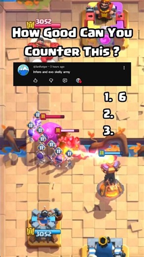 How Good Can You Counter This ? Evolution Skeleton and inferno Tower | 6 Elixir #clashroyale