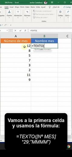 Convertir Número en Mes Excel ✔️ #Shorts