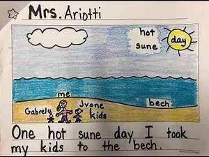 Kindergarten Narrative Writing Focusing on adding pictures and labels