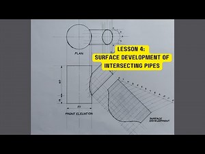 PIPES INTERPENETRATION_Lesson 4 #interpenetration #development #technicaldrawing #engineeringdrawing