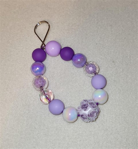 Beaded Charm Bracelet Keychain - Etsy