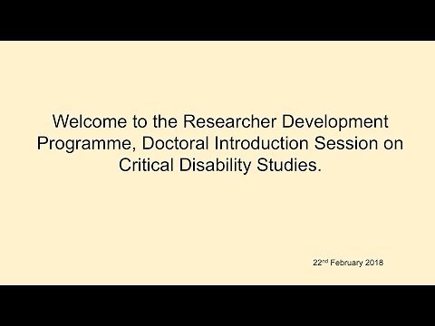 Introduction on Critical Disability Studies