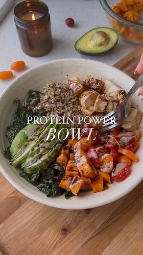 lunch idea: VEGAN PROTEIN POWER BOWL🥑✨follow HealthyGirl Kitchen for more vegan recipes! | HealthyGirl Kitchen