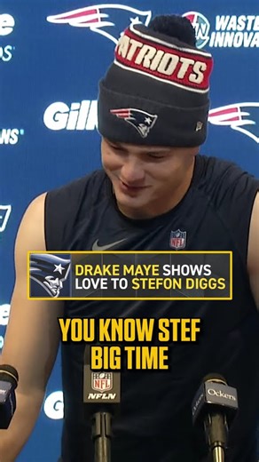 Drake Maye showing love to Stefon Diggs after another 1,000 Yard Receiving Season ❤️ #patriots #nfl