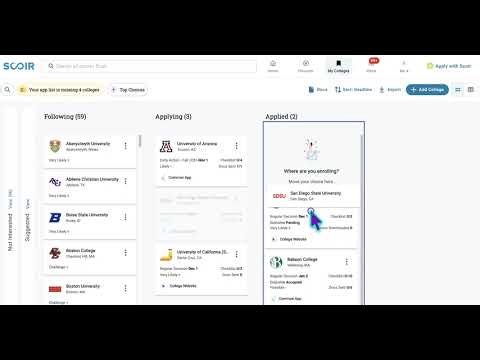 How to Update Scoir NON Common App schools.