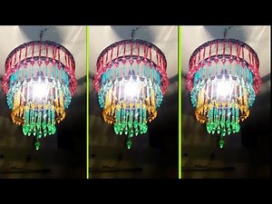 DIY-Crystal Chandelier || How To Make a Clear Beaded Chandelier at Home Simple And Easy