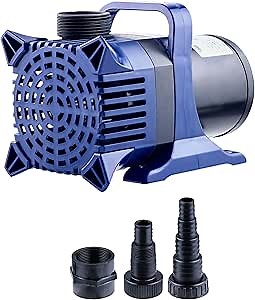 Alpine Corporation | 6550 GPH Submersible Water Pump with 33-ft Cord & Adapters — Quiet 456W Motor, 26-ft Lift — Vertical/Horizontal Operation for Ponds, Waterfalls & Fountains — Durable & Efficient