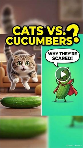 “Why Are Cats Terrified of Cucumbers?” 😹🥒