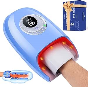 Hand Massager with Heat and Compression for Arthritis, Carpal Tunnel Relief Massagers with 3D Kneading Rollers, Cordless Wrist Finger Massager with Fan Cooling for Finger Numbness, Gifts for Mom Dad