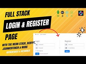 Build a Fullstack Login & Register Page with MERN (react.js, mongo, express, bcrypt, jwt & more)