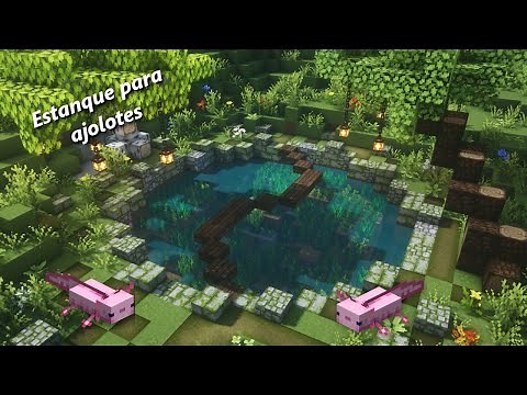 Cómo hacer un estanque para ajolotes en minecraft super fácil y rápido