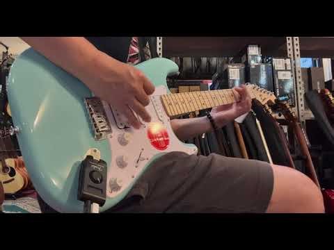 Squier FSR Sonic Strat HSS Electric Guitar w/White Pickguard Maple FB Tropical Turquoise