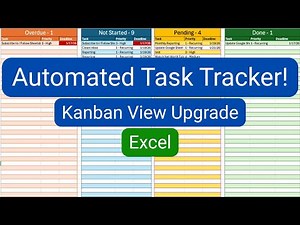 Kanban View Upgrade Tutorial for your Automated Task Tracker in Excel!