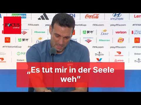 Argentina coach breaks down in tears during press conference