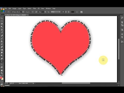 Photoshop tutorial- Write Text around heart using photoshop