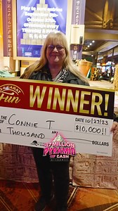 1K views · 37 reactions | Connie from Madera won $10,000 during the grand finale of Pyramid of Cash last Friday | CHUKCHANSI GOLD RESORT & CASINO | Facebook