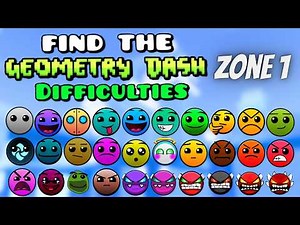 All 30 Zone 1 Difficulties in Roblox Find the Geometry Dash Difficulties: Reboot