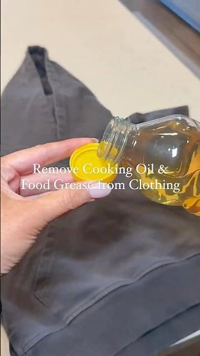Remove cooking oil & food grease from clothing! #cleaningtips #stainremoval #reallifehacks