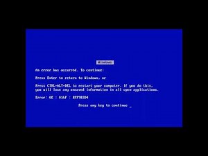 Old 90s Windows Blue Screen Of Death Meme