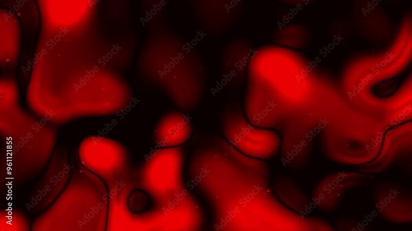 Abstract animation with flowing red shapes, creating a dynamic and intense visual experience.
