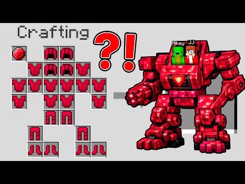 Mikey and JJ Crafted Ruby MECHA ROBOT in Minecraft (Maizen)