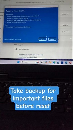 How to reset Windows 11 PC in just few steps. #windows11 #shots #yt #ytshorts #windows #2025