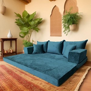 Modular Green Velvet Floor Sofa Set - Bohemian Lounge Seating, Arabic Majlis Inspired, Floor Cushion Comfort, Home Decor Furniture - Etsy