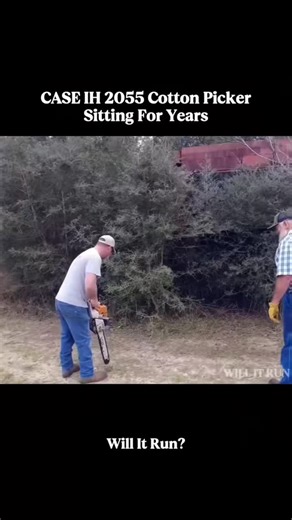 classiccarwillitrun on Instagram: "Will It Run?? Case IH 2055 Cotton Picker Sitting For Years!!#willitrun #recovery #engine #repair #old tractor restoration car tiktok fyp"