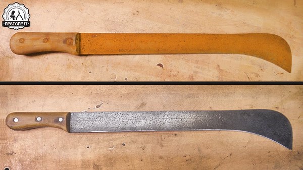 Super Rusty Bush Hook Machete [Restoration] Sharp Enough To Cut Paper