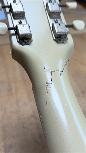 Invisible repair of a broken headstock! #asmr #gibson #guitar #luthier #guitarist #repair #workshop