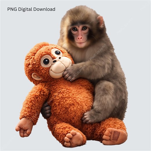 Sad Monkey PNG Transparent, Mental Health Shirt Design, Commercial Use Clipart, High Resolution 300 DPI, Print on Demand File