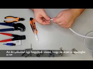 "Rátekerős" F csatlakozó felszerelése