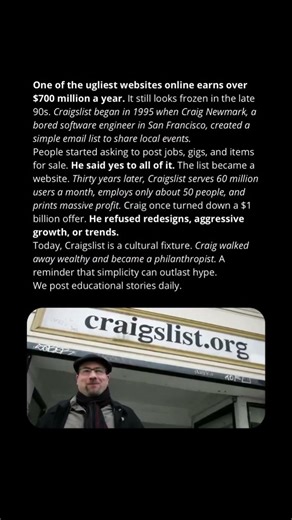 Craigslist Earns $700M/Year—Craig Newmark Rejected $1B Offer