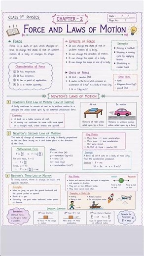Class 9th physics #FORCE AND LAW OF MOTION