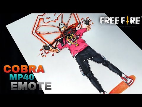 Cobra Mp40 Emote Drawing || FREEFIRE DRAWINGS || KAKU ARTS