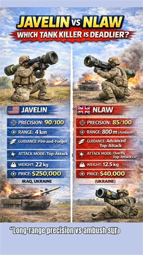 US Javelin vs UK NLAW 🔥 Which Tank Killer Is Deadlier?
