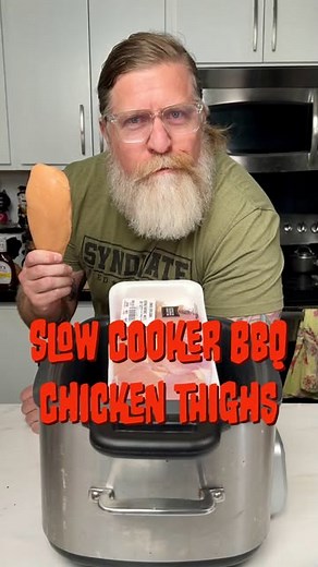 Drew Cooks on Instagram: "Slow Cooker BBQ Chicken Thighs #drewcooks #easyrecipes"
