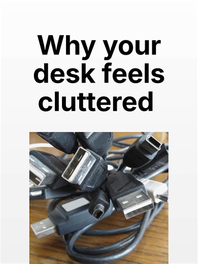 Your desk isn't messy - it's a cable problem. This is one of the easiest ways to keep cords from piling up. Save this for later if your desk drives you crazy. #desksetup #deskorganization #homeoffice #cablemanagement #workfromhome #officeorganization #cleandesktop #productivitytips #amazonfinds #techfinds