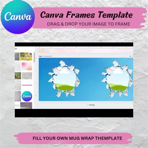 Torn Paper Mug Wrap Canva Template: Photo Sublimation Design (digital Download) - Etsy UK